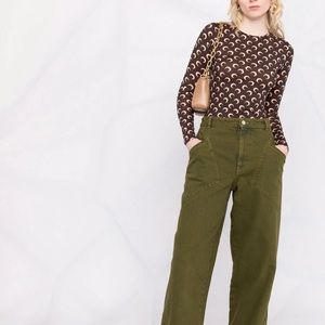 Marine Serre Crescent Moon Print Jersey Top